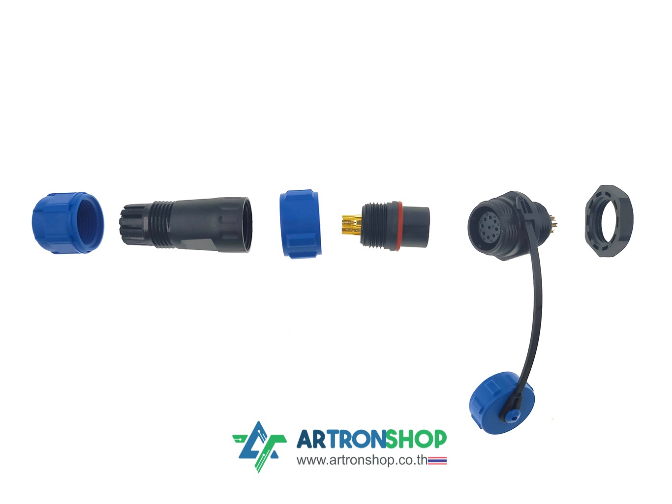 SP13 9-Pin IP68 cable connector คอนเนคเตอร์กันน้ำ 9 พิน