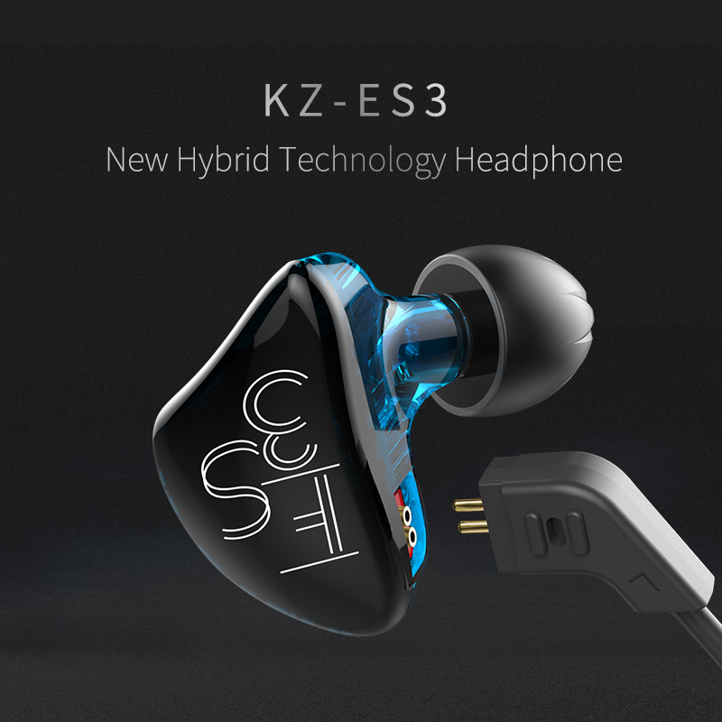 ขาย KZ ES3 หูฟัง Hybrid 2 ไดร์เวอร์ 1DD+1BA ระดับ Hi-Fi ถอดสายได้