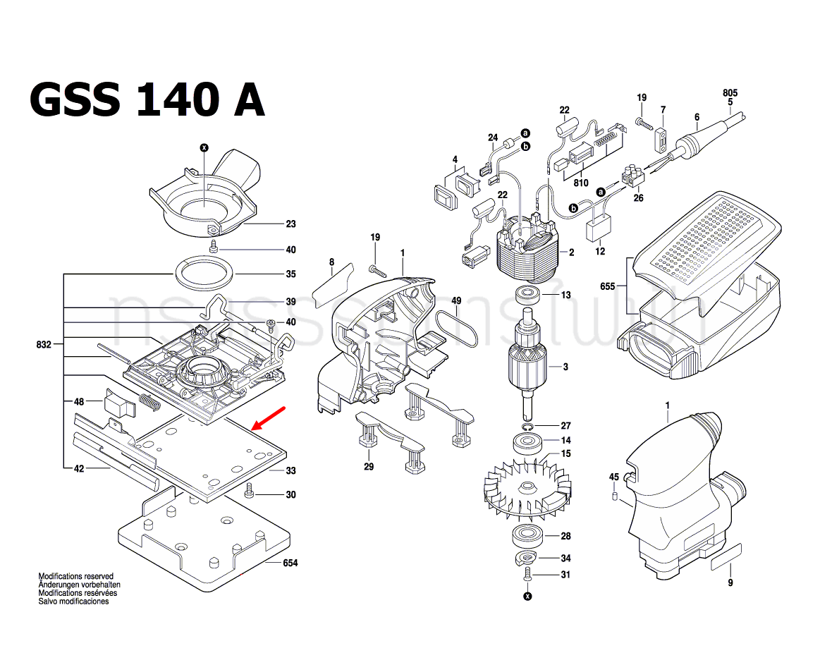 ยางรอง เครื่องขัดกระดาษทราย Bosch บอช GSS 140 A [#33] Pn.2610924724 (แท้-สั่ง)