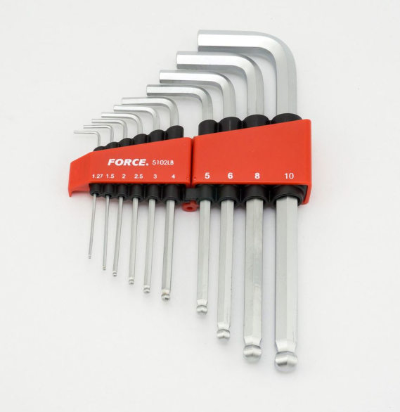 ชุดประแจ แอลหัวบอลยาว (10ชิ้น) ฟอร์ซ (FORCE) Pn.5102LB (แท้-สั่ง)