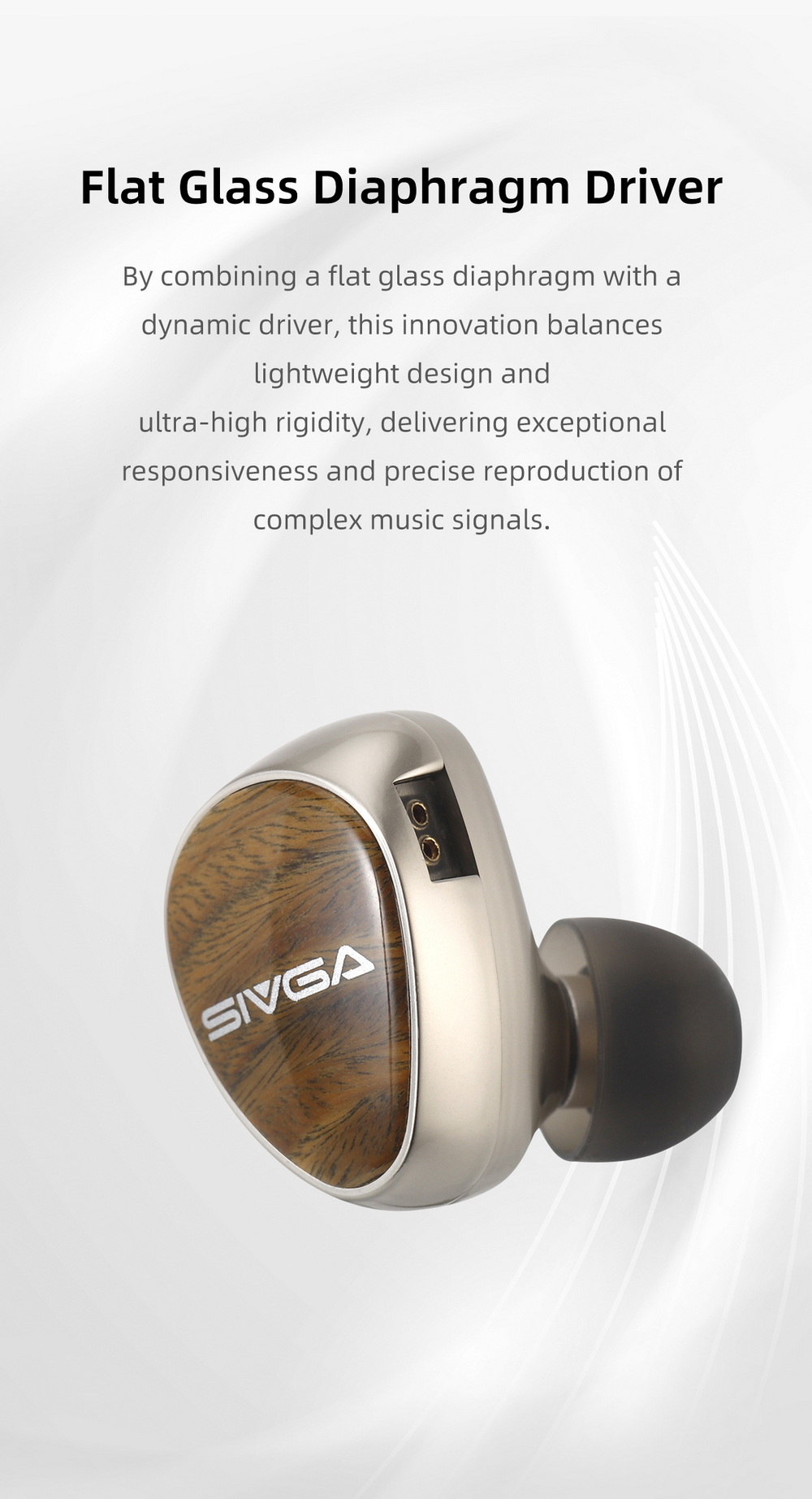 Sivga QueUTG หูฟัง IEMs ไดรเวอร์ Dynamic ไดอะแฟรมกระจกแบน ปลั๊กหูฟังถอดเปลี่ยนได้ ประกันศูนย์ไทย