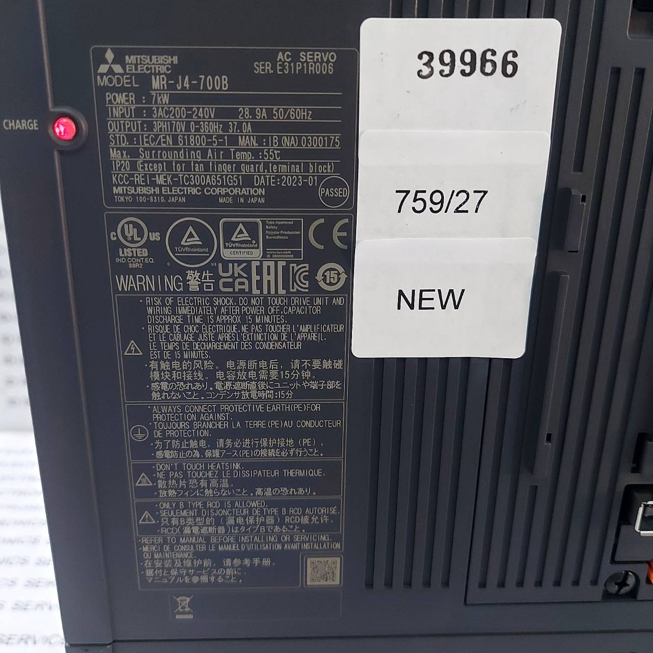 MR-J4-700B SERVO DRIVE “ MITSUBISHI ”