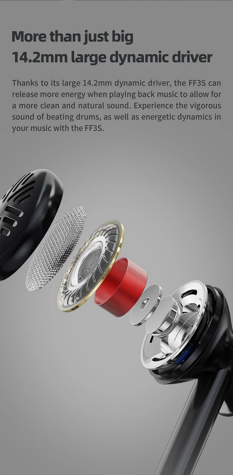 FiiO FF3S เอียบัดถอดสายได้ หูฟัง แบบ Drum ไดรเวอร์ Dynamic ไดอะแฟรมชุบ Beryllium ประกันศูนย์ไทย