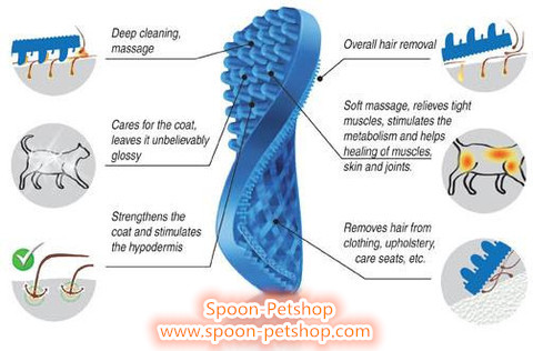 แปรงซิลิโคน สำหรับแมวขนสั้น 4in1 สำหรับเก็บขนตาย นวดบรรเทาอาการกล้ามเนื้อตึง ช่วยเสริมสร้างการเผาผลาญ กระตุ้นกล้ามเนื้อขนให้แข็งแรง