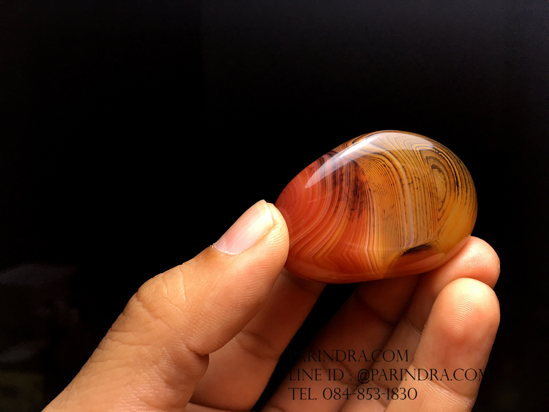 หินอาเกต AGATE แบบก้อน ลวดลายสีน้ำตาลส้ม AGT013