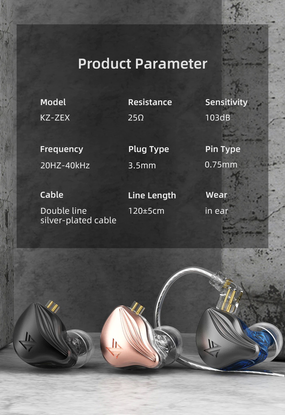 ขาย KZ ZEX หูฟัง 2 ไดรเวอร์ Electrostatic+Dynamic ประกันศูนย์ไทย