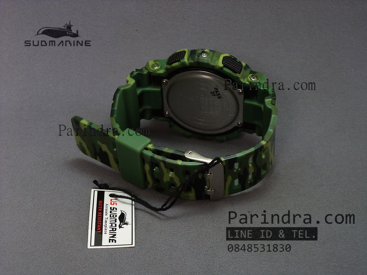 นาฬิกา US submarine รุ่น TP1340M (Military) สีลายพรางทหารสีเขียว หน้าปัดพื้นเทา