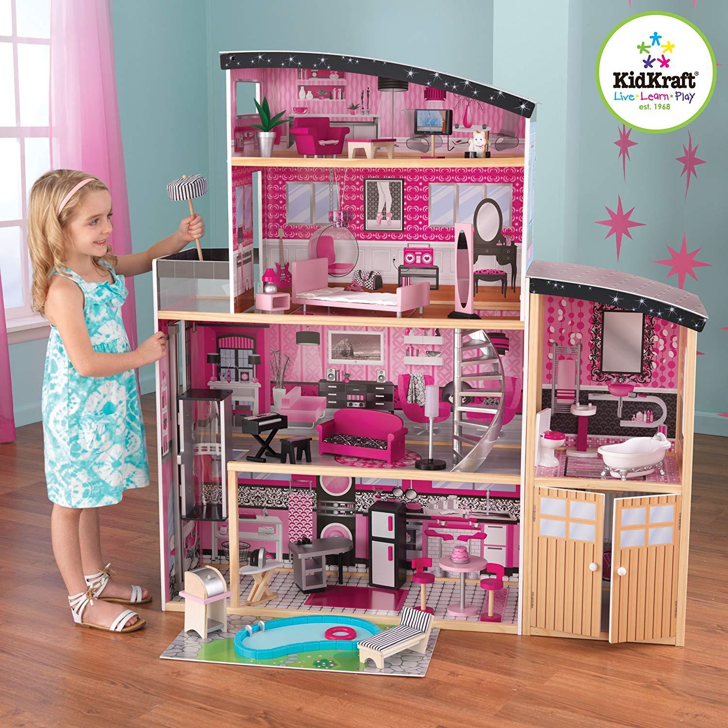 KidKraft Sparkle Mansion บ้านตุ๊กตา คิดคราฟ สปาเคิลแมนชั่น หลังใหญ่ มีเสียงและไฟเวลาเล่น