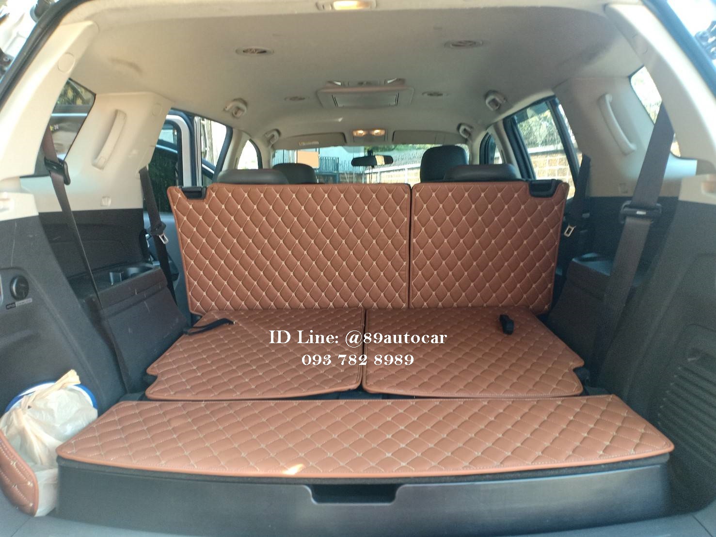 พรมรถยนต์ 7D Isuzu Mu-X 2020 ปูพรม7D สีน้ำตาลเข้ม + ไวนิลสีครีม