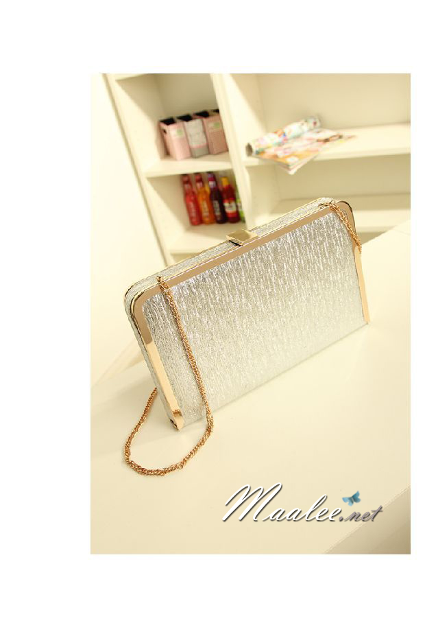 พร้อมส่ง Evening Clutch กระเป๋าออกงาน สีดำ ทรงสีเหลี่ยม พร้อมสายสะพาย ขนาด S