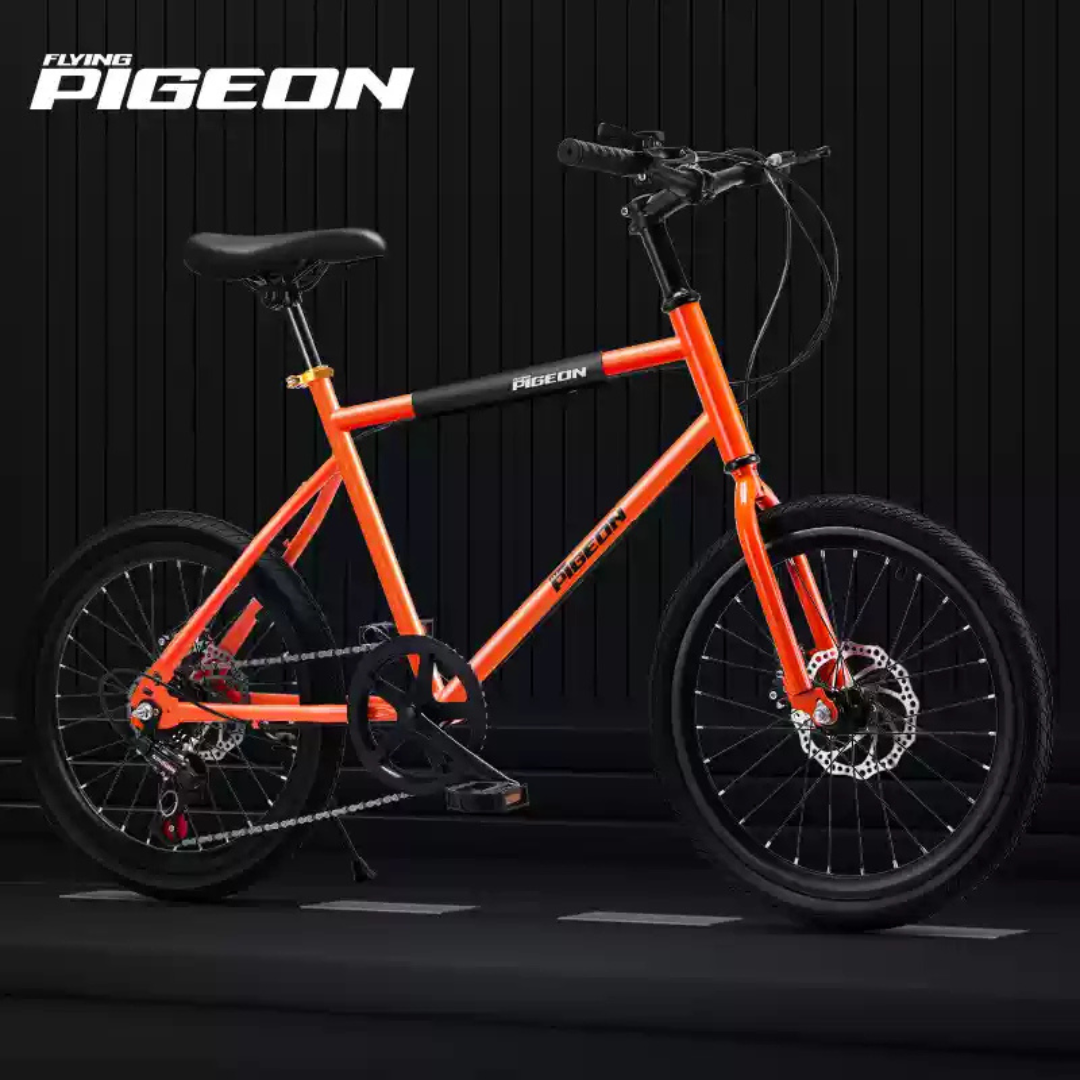 จักรยาน Flying Pigeon Mini Bike Road 20-22 นิ้ว | เบรกดิสก์ 7 สปีด | สีสันสดใส แฮนด์ตรง ไม่มีตะแกรงท้าย