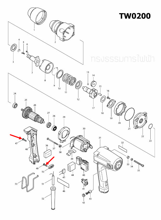 TAPPING SCREW 4X18 มากีต้า Makita DHP458, HM1305, HM1306, HM1307C, BTW450, 2414, BO3700, 4350CT, 6501 Pn.265995-6 (แท้) ##