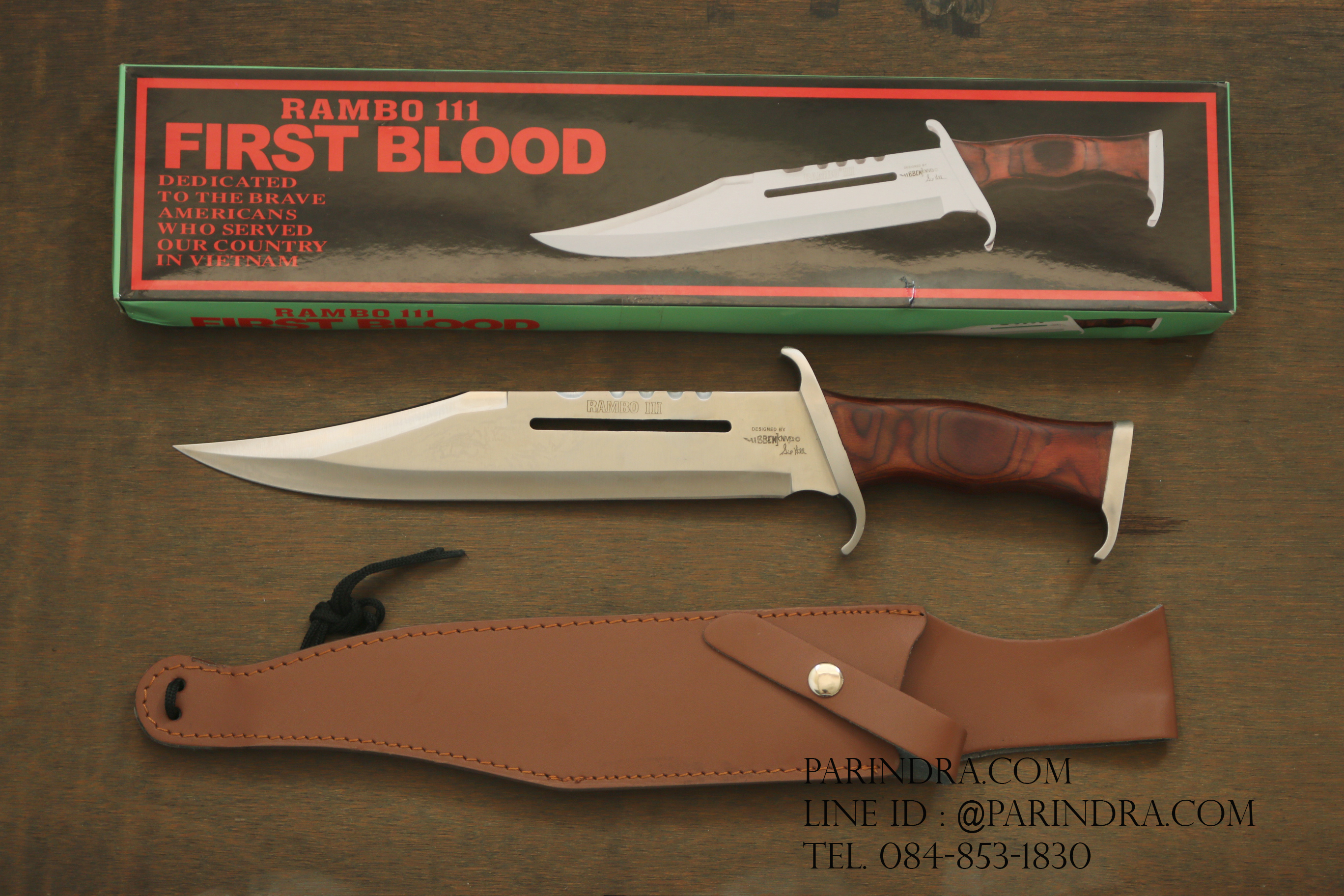 มีดเดินป่าใบตาย RAMBO llI แรมโบ้ 3 First Blood สุดโหด (สีเงิน)