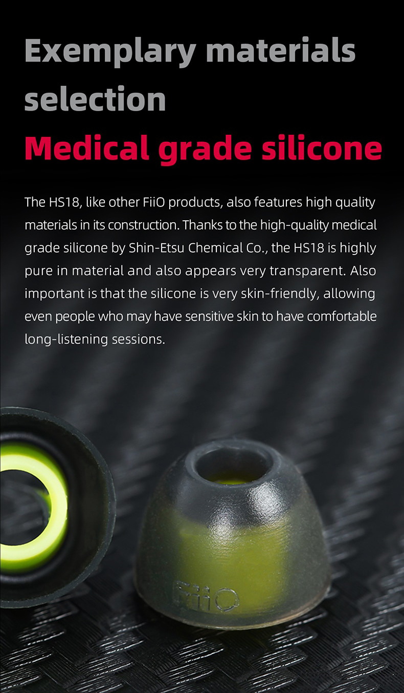 FiiO HS18 สุดยอดจุกหูฟังซิลิโคนเกรดทางการแพทย์ ใส่สบาย เพิ่มความละเอียดเสียง