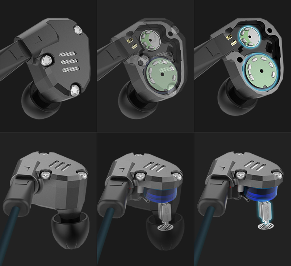 ขาย KZ ZS6 หูฟัง Hybrid 4 ไดร์เวอร์ (2DD 2BA) บอดี้อลูมีเนียม ถอดสายได้