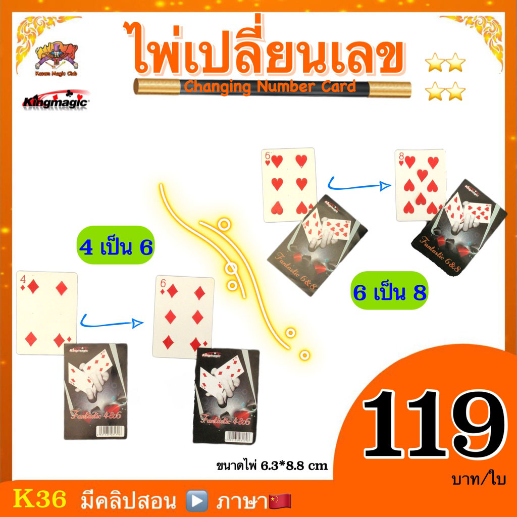 อุปกรณ์มายากล การ์ดเปลี่ยนเลข (Changing Number Card)