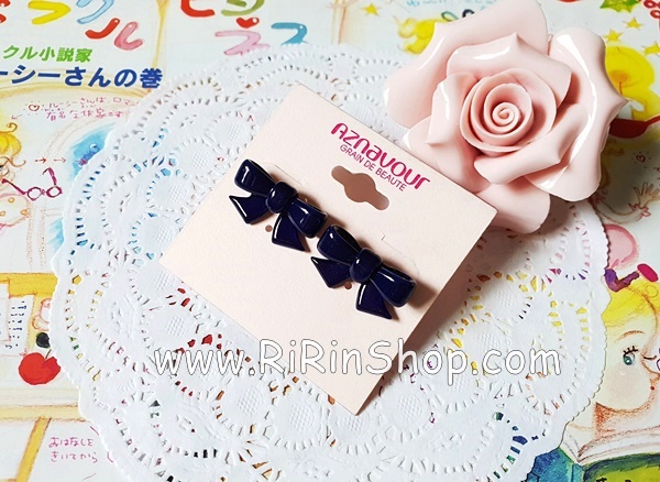 Aznavour ต่างหู, ตุ้มหูเซลลูโลสโบว์ ( Blue )