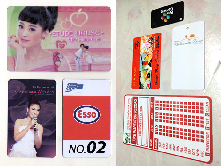 พิมพ์บัตร pvc ขนาด 8x12 cm. การ์ดยอดนิยม