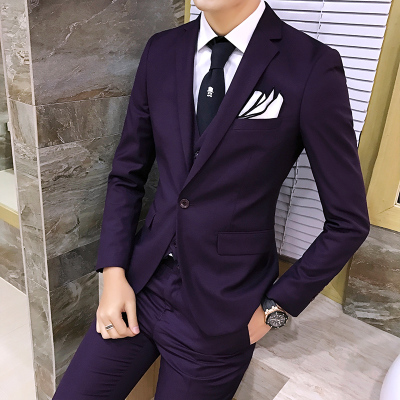 Pre-order ชุดสูทชาย สีม่วง เข้ารูป