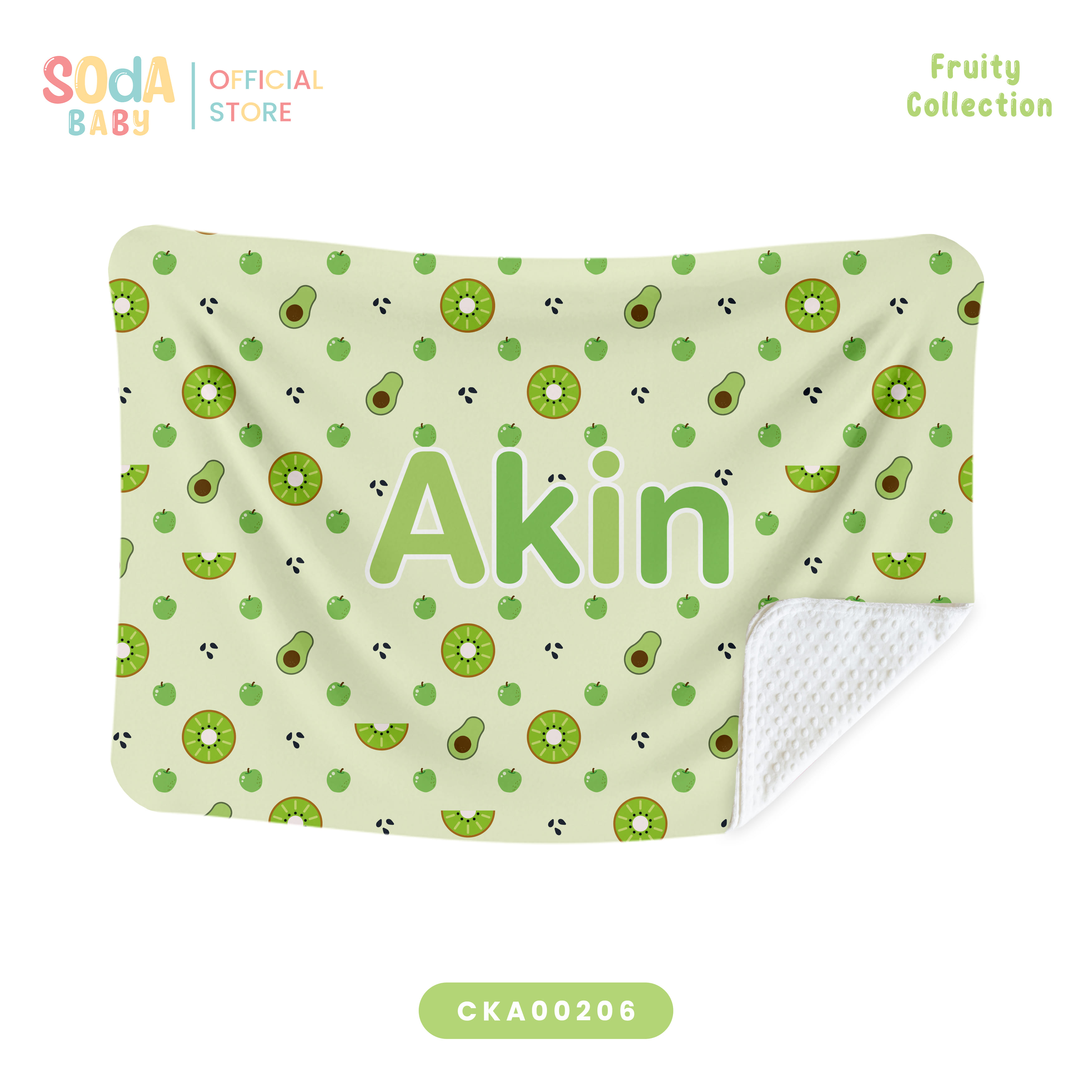 ผ้าห่มเด็ก ใส่ชื่อได้ ลาย Avocado 🥝 Fruity Collection รหัส CKA00206 #ผ้าห่ม #SOdAbaby