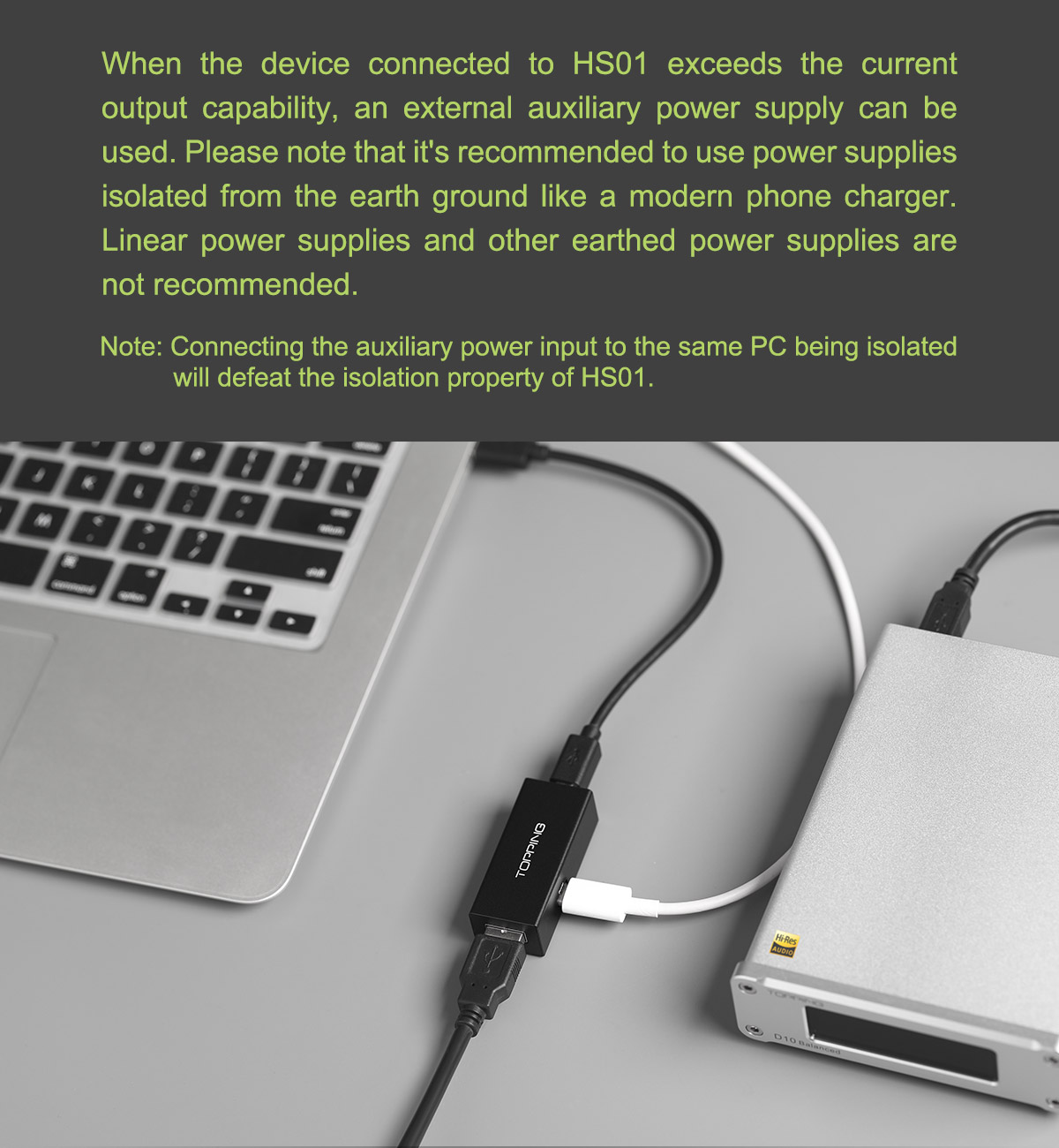 ขาย Topping HS01 Audio Isolator ป้องกันไฟย้อน เสียงจี่ สำหรับเครื่องเสียง