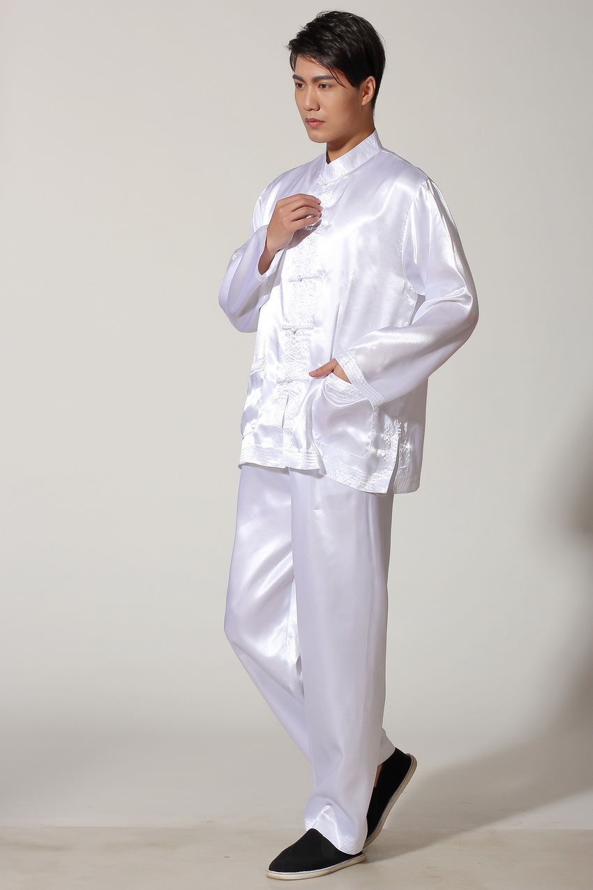 Pre-order ชุดจีนชาย แขนยาว สีขาว