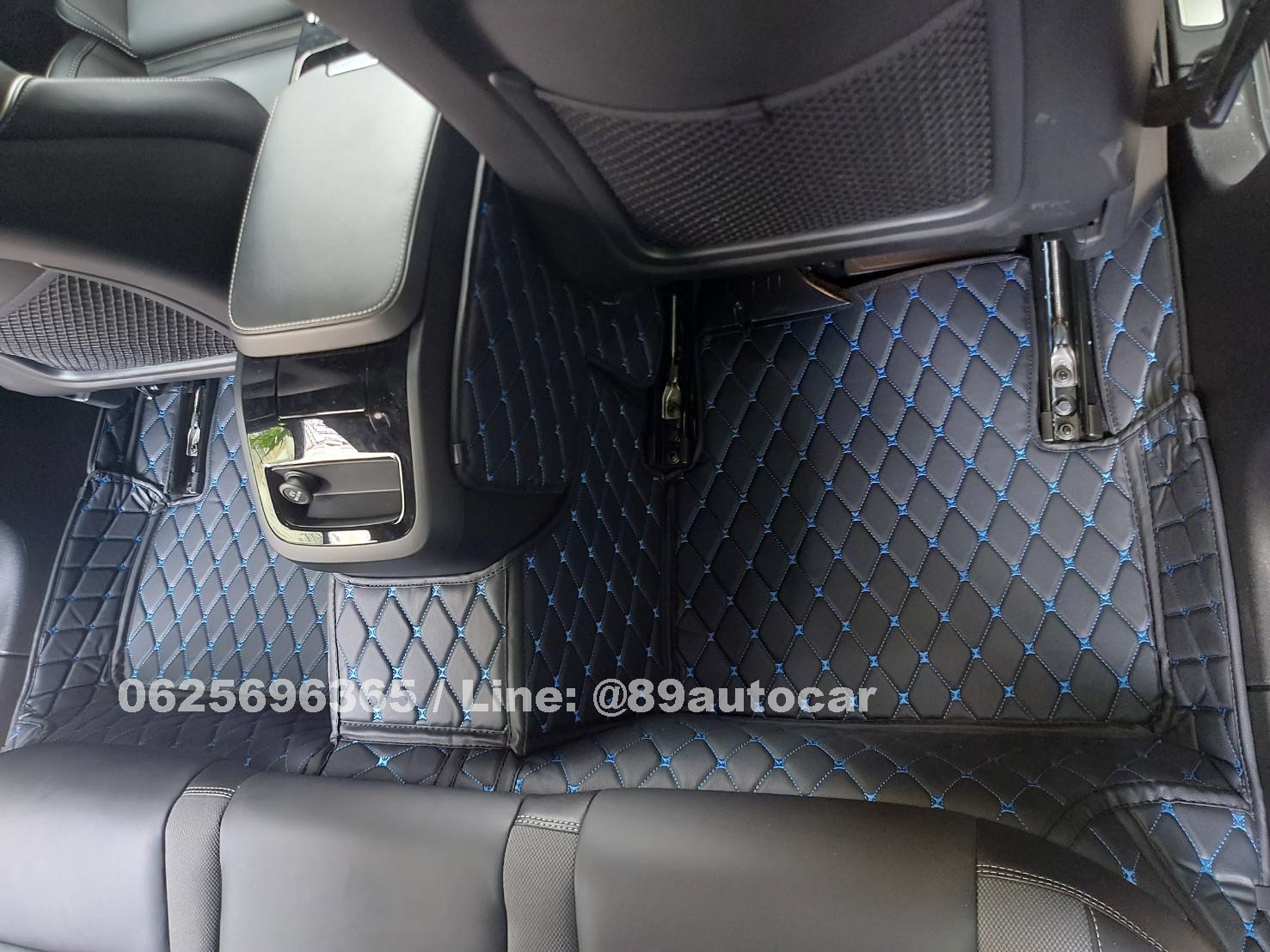 พรมรถยนต์ Volvo S60 ปี 2020-2024 ปูพรม6D สีดำด้ายน้ำเงิน 4 ชิ้น ในห้องโดยสาร + ท้ายเก็บของ