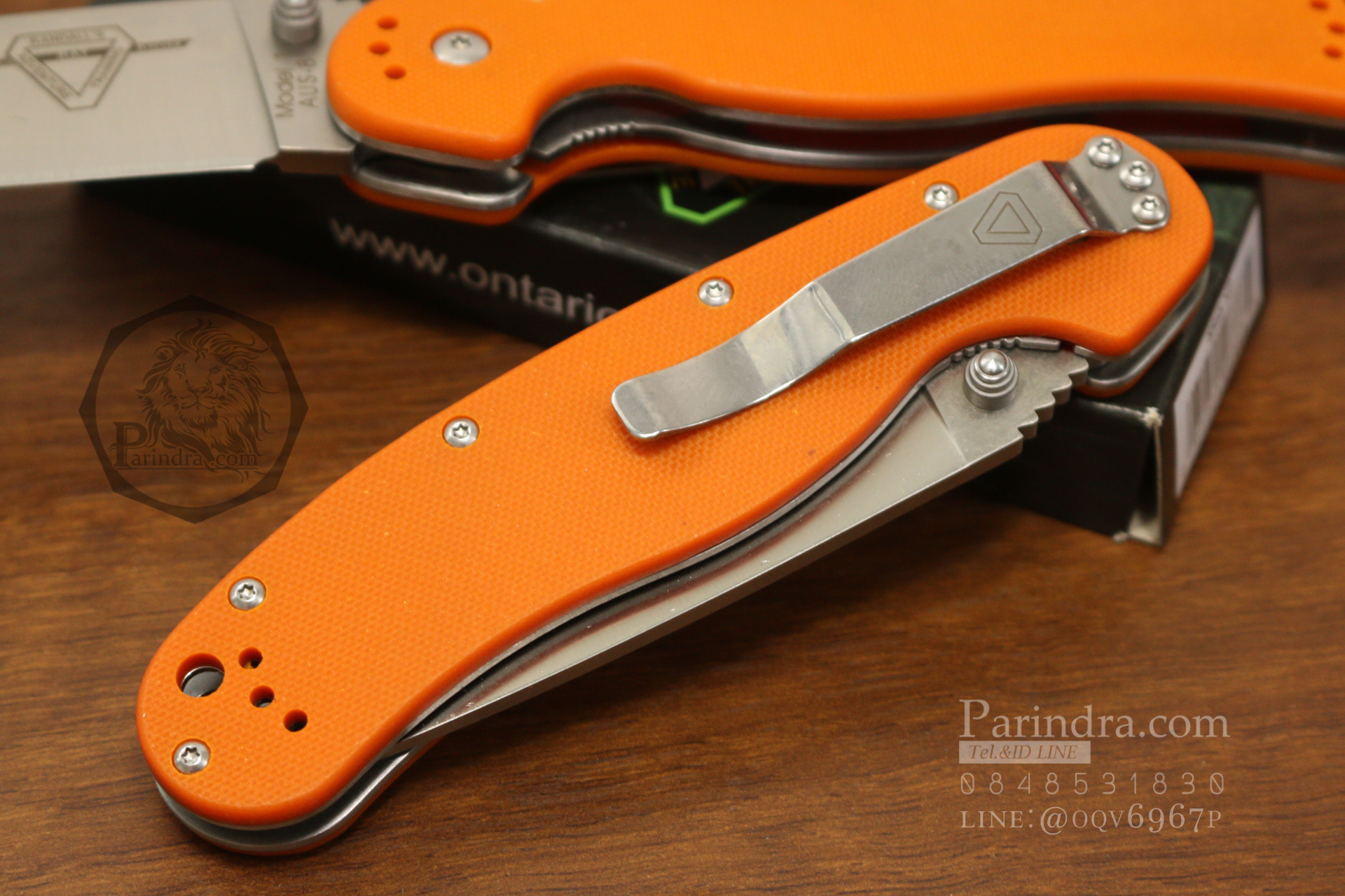 มีดพับ ONTARIO Model-1 ด้าม สีส้ม คมกริบ ขนาด 8 นิ้ว (OEM)