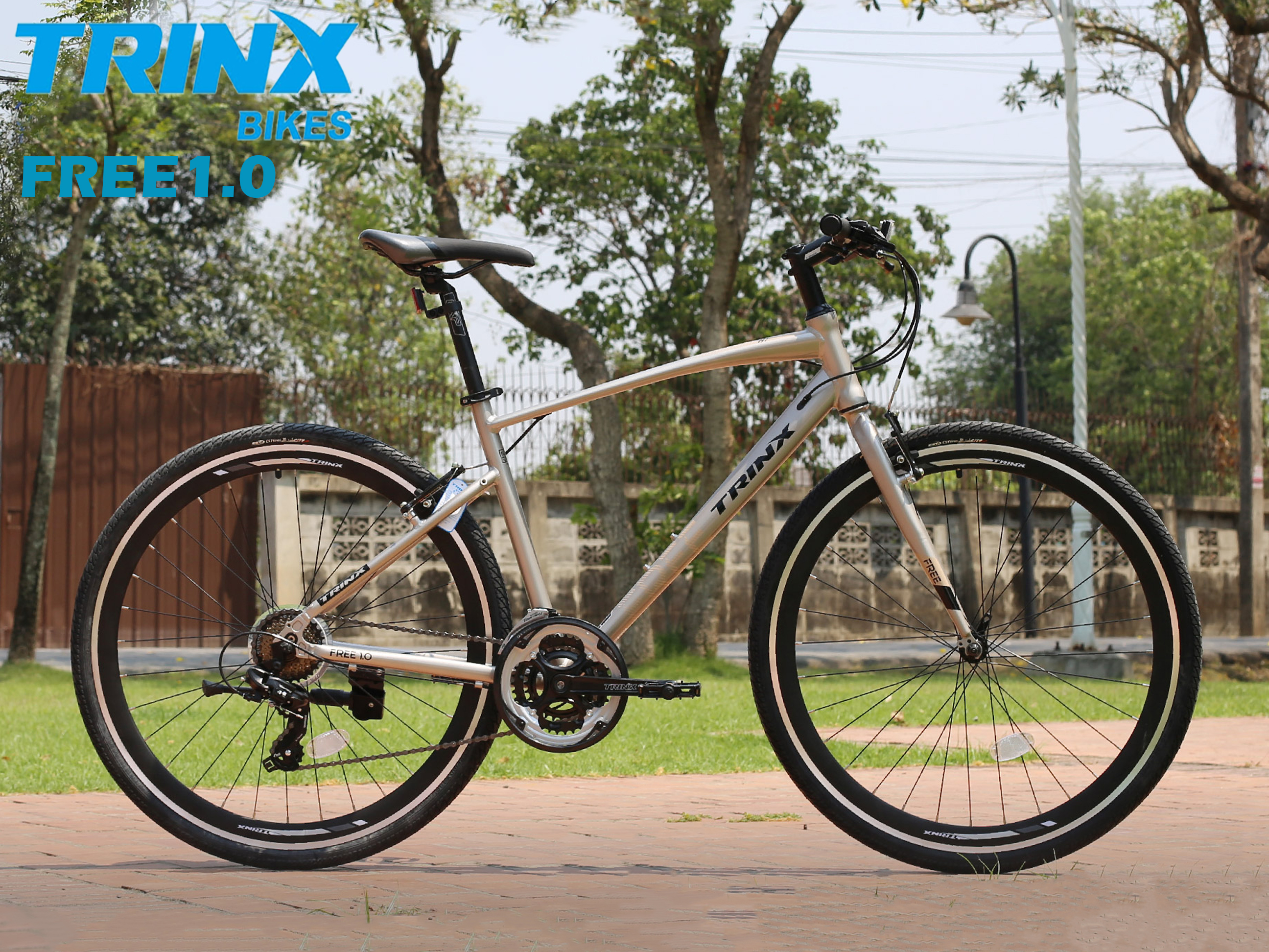 จักรยานไฮบริด TRINX รุ่น FREE1.0 ล้อ 700C เกียร์ 21สปีด เฟรมอลู NEW2023