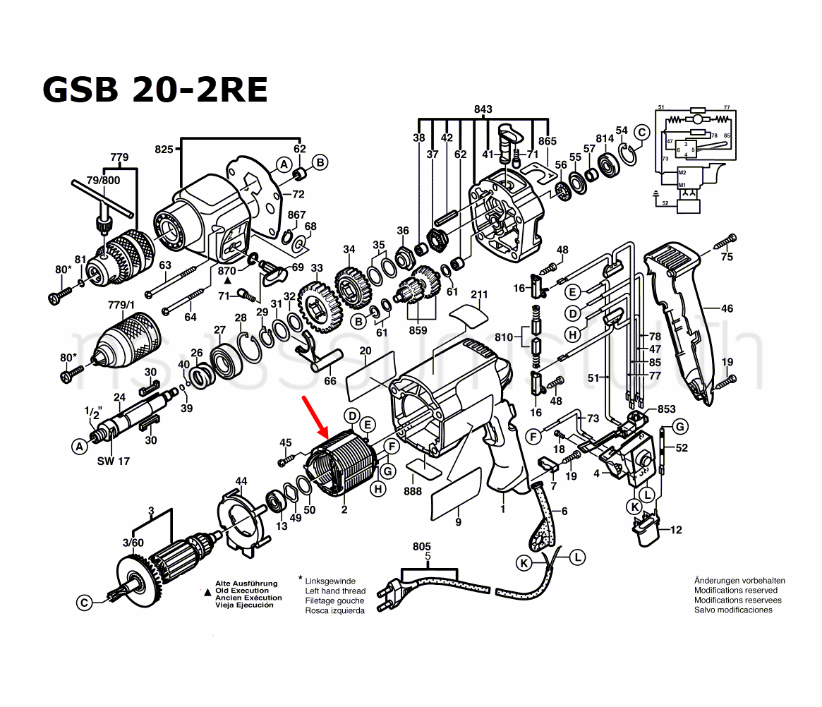 ฟิลคอยล์ สว่านกระเเทก Bosch บอช GSB 20-2RE Pn.1604220254 (แท้-สั่ง)