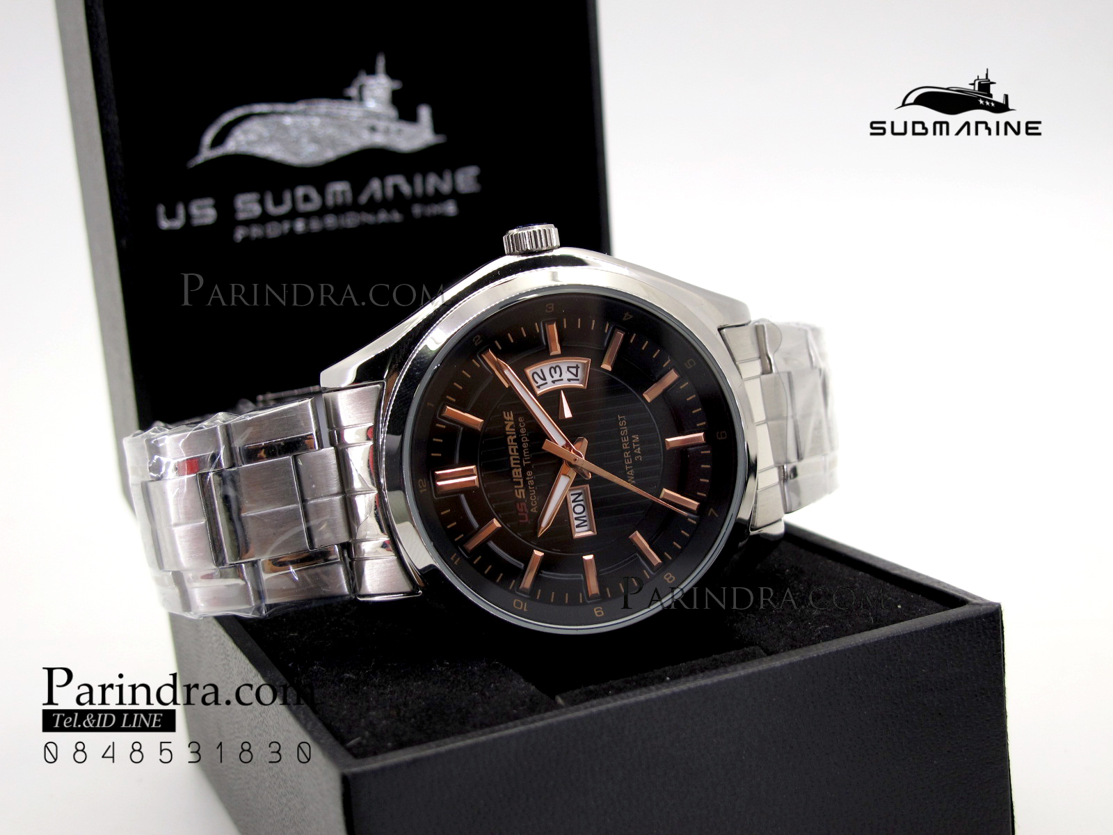 นาฬิกา US submarine รุ่น J100MDD ของแท้ 100% ตัว Accuratc Timcpiece หน้าปัดสีดำ