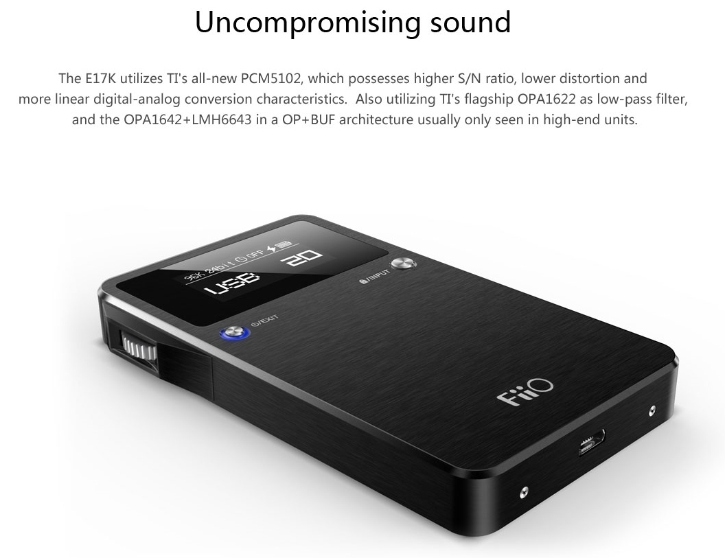 FiiO E17k Alpen 2 สุดยอด แอมป์พกพา พร้อม DAC ในตัว รองรับ Coaxial in 192k/24bit และรองรับ Decoding แบบ DSD