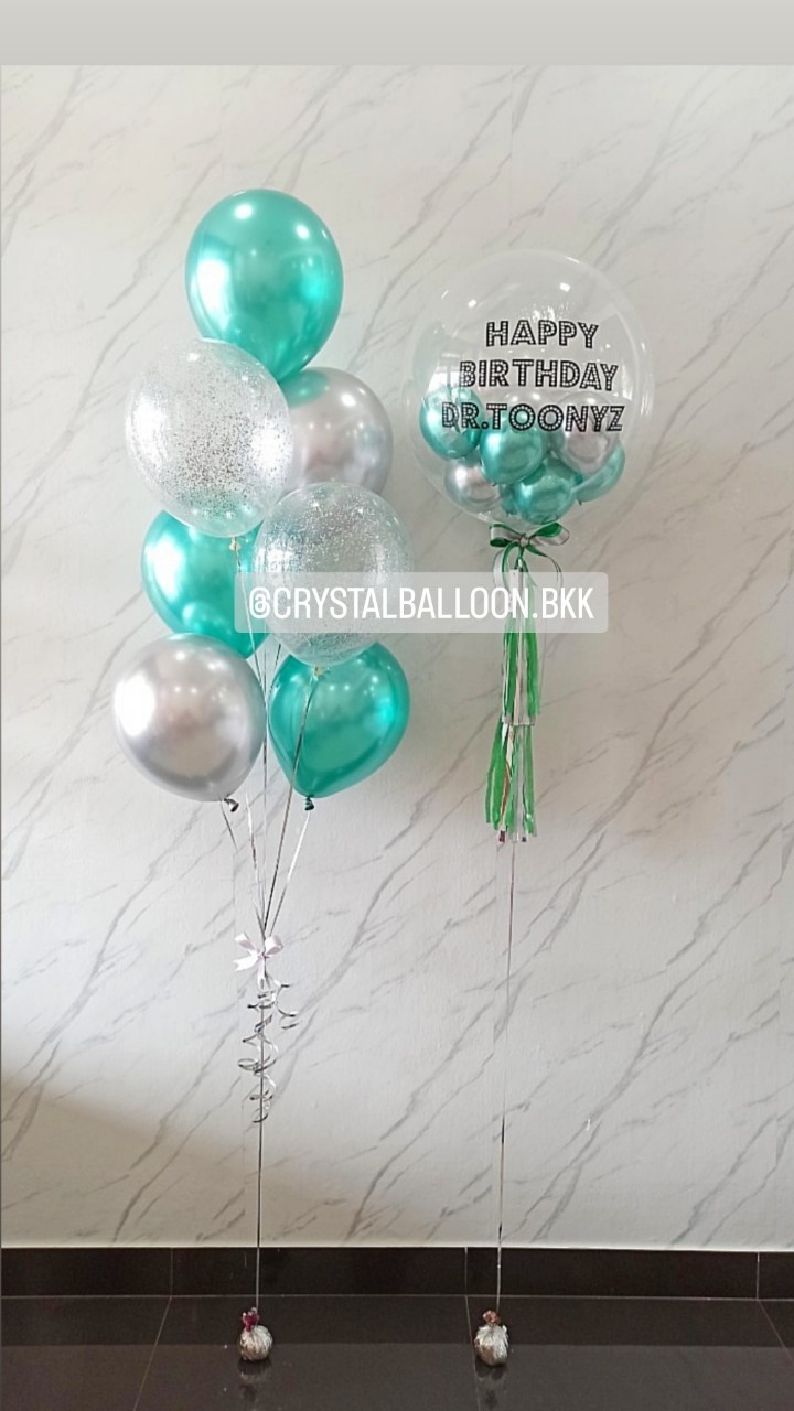 ลูกโป่ง วันเกิด Bubble USA ขนาด 24" พร้อม ช่อลูกโป่ง ช่อ 7 ลูก 1 ช่อ พร้อมตกเเต่ง สามรถเปลี่ยนสีลูกโป่ง/เปลี่ยนขนาด/เปลี่ยนข้อความได้