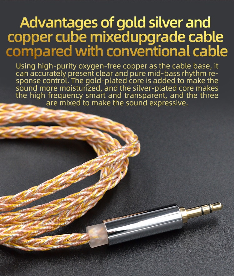 ขาย KZ Gold Mix สายอัพเกรดหูฟัง สำหรับหูฟัง KZ ขั้วพินC