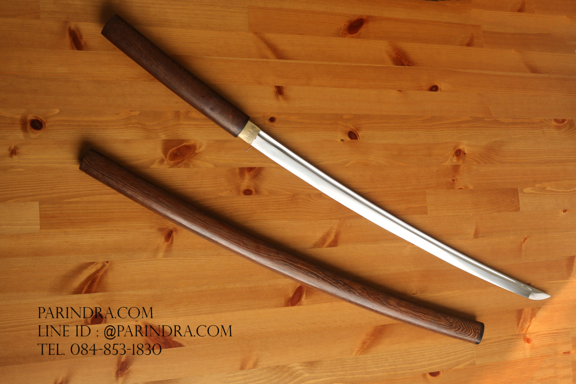 ขายดาบซามูไร คาตะนะ Katana ไว้ฝึกฟันดาบ แข็งแรงทนทาน ปลอกลายเนื้อไม้สีน้ำตาล