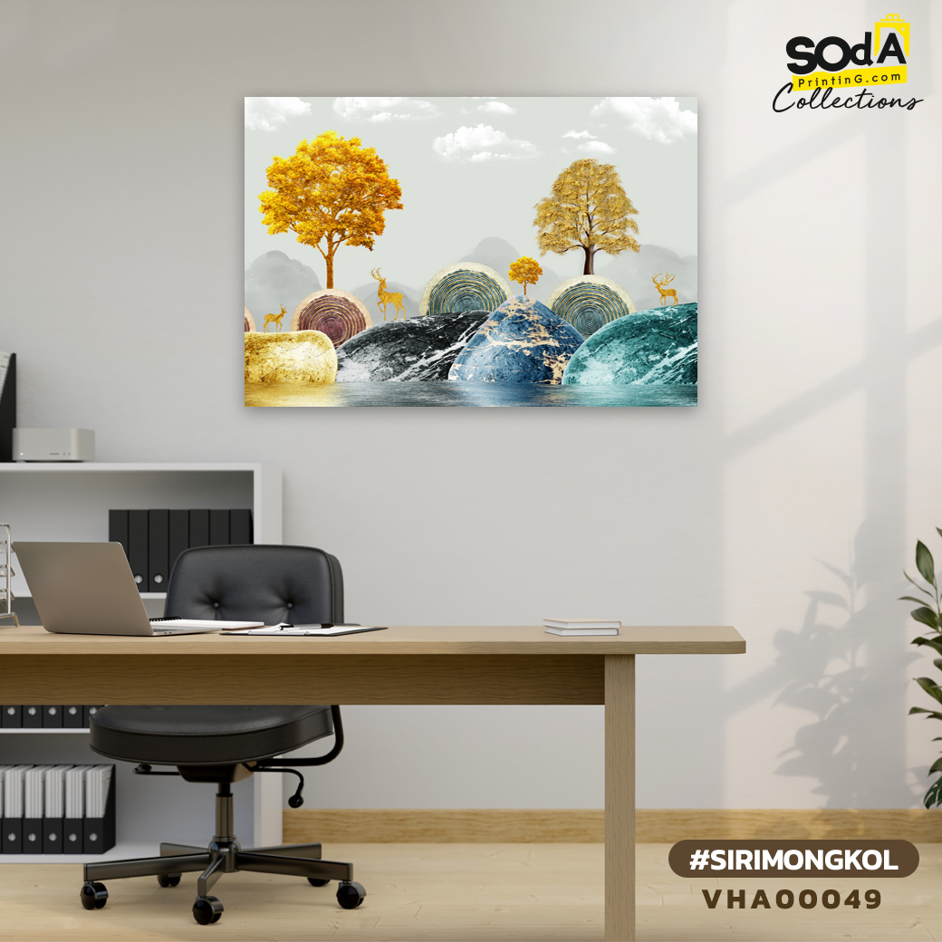 ภาพตกแต่งบ้านสำเร็จรูป Golden Deer Collection Deer In Heaven รหัส VLA00049 #GoldenDeer #SIRIMONGKOL #ภาพมงคล #SOdACollction