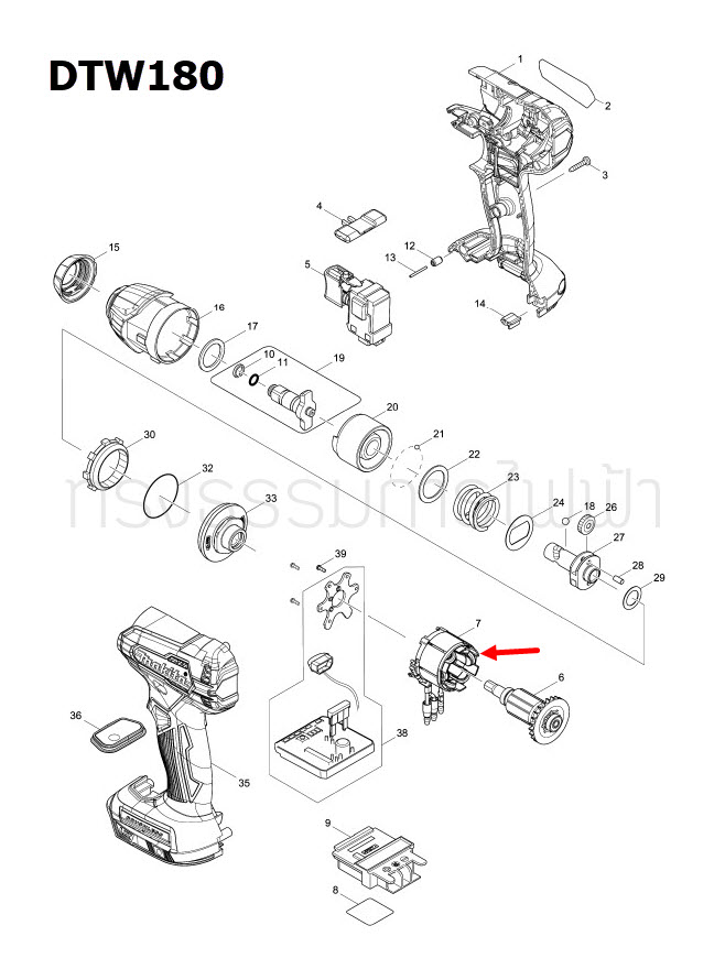 ฟิลคอยล์ บล๊อกไร้สาย Makita มากีต้า DTW180, DTW181 (แท้) ##