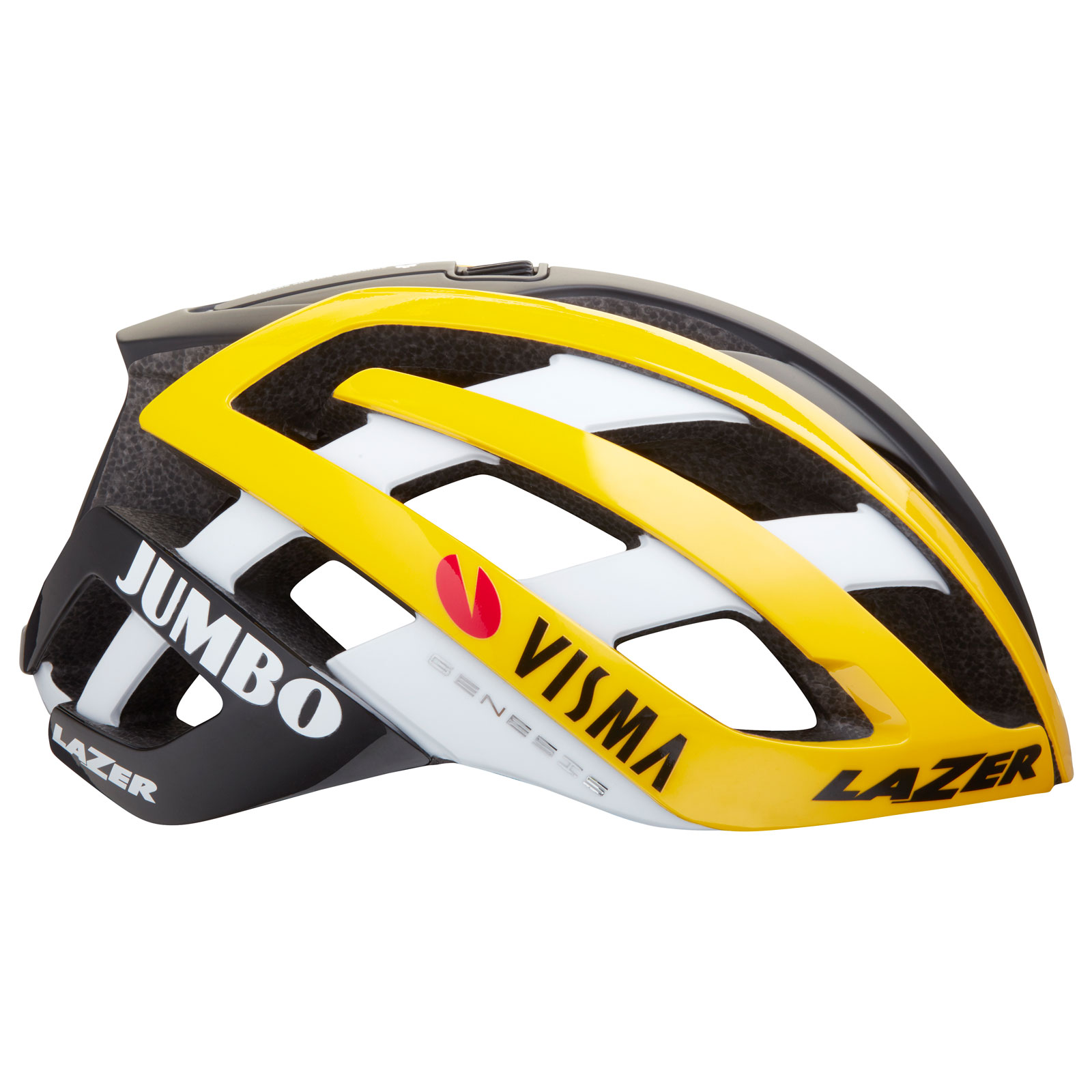 LAZER หมวก GENESIS, สีทีม JUMBO VISMA, S, M, L (รุ่นปี 2020)