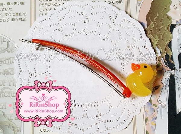Aznavour กิ๊บติดผมเซลลูโลสเป็ดน้อยขนาดใหญ่ 11 cm. ( Orange )