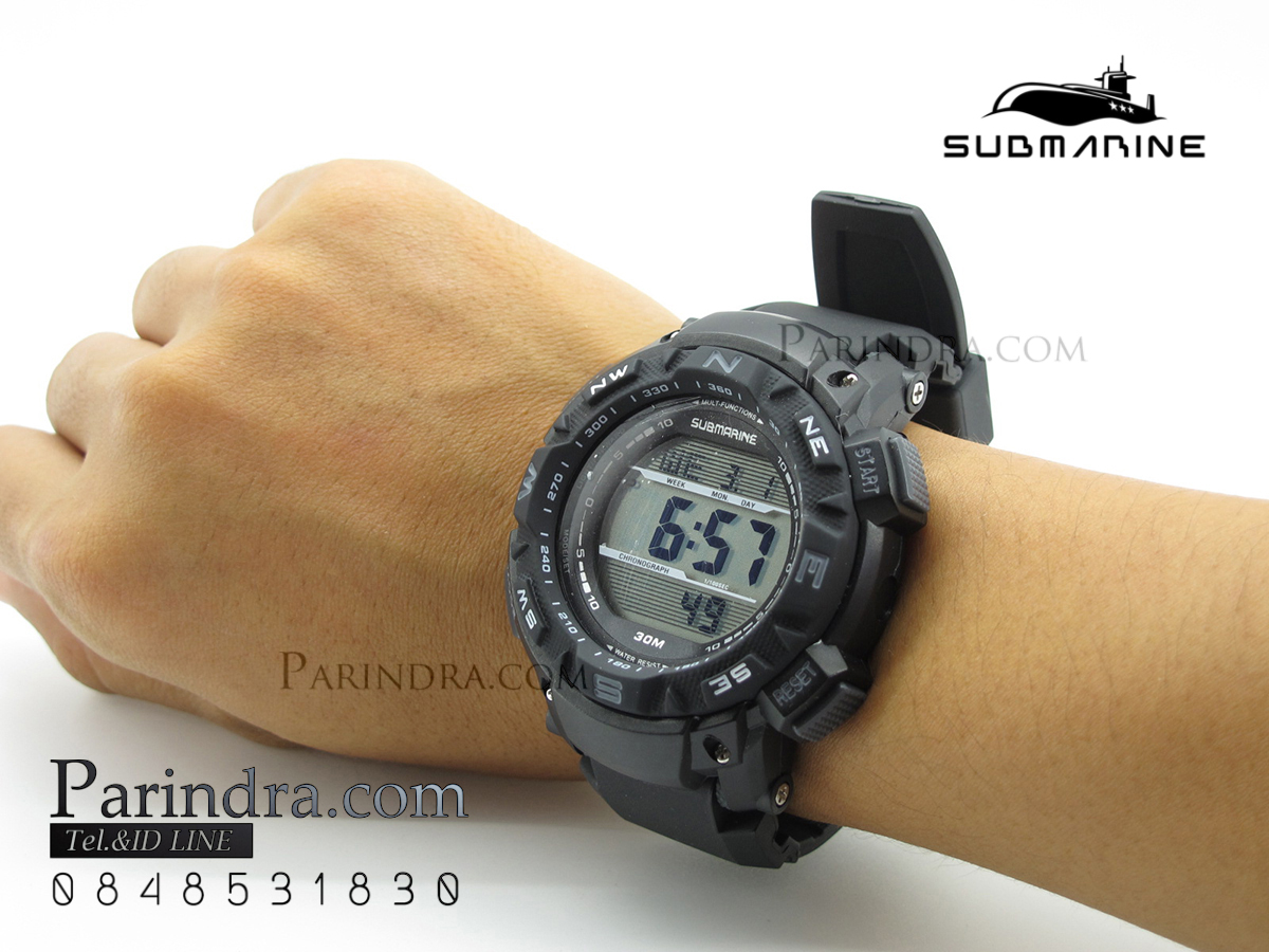 นาฬิกา US submarine รุ่น TP1326M สีดำ พื้นหลังเทา