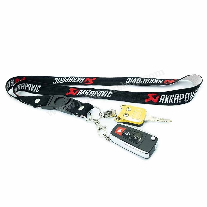 สายคล้องบัตร สายคล้องคอ สายคล้องกุญแจ สายคล้องโทรศัพท์ AKRAPOVIC(มีตัวปลดล็คปลายสาย)