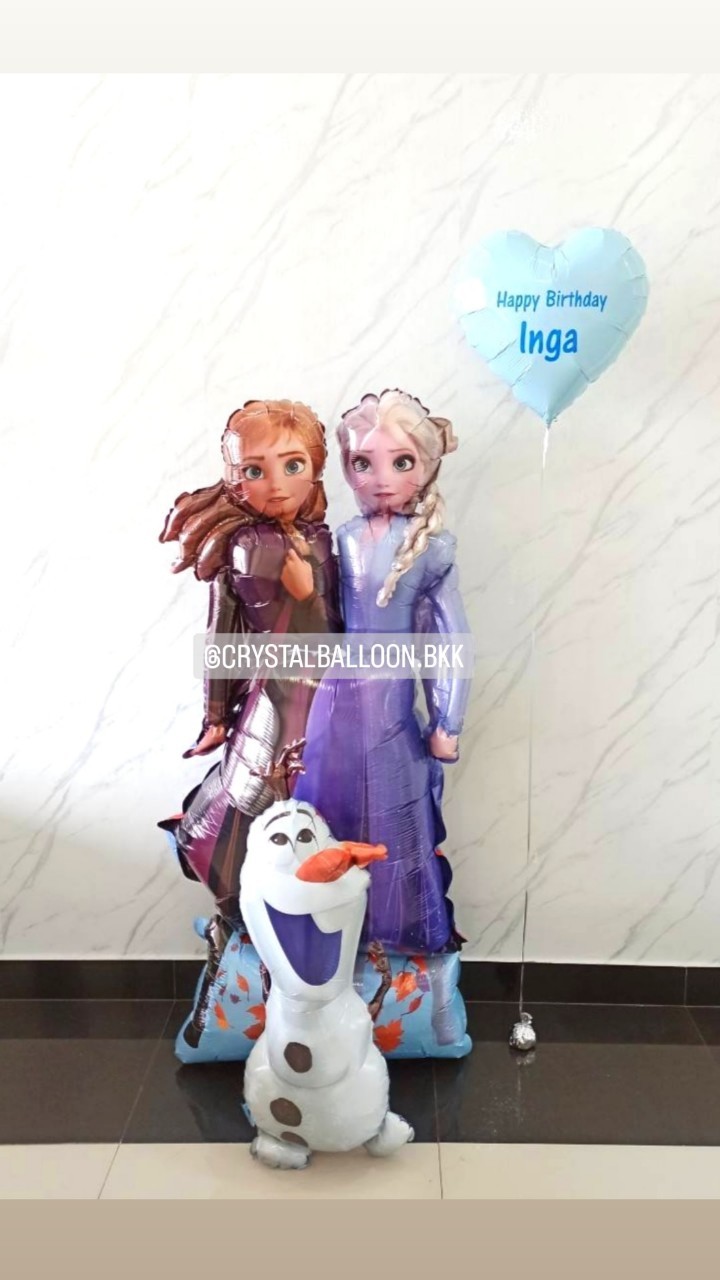 ลูกโป่ง วันเกิดเด็ก ฟอยล์ Frozen ใหญ่ พร้อม ฟอยล์ SnowMan 1 ชิ้น,ฟอยล์หัวใจ ขนาด 18" 1 ชิ้น พร้อมตกแต่ง สามารถเปลี่ยนข้อความ/เปลี่ยนสี-ฟอยล์ตกแต่งได้