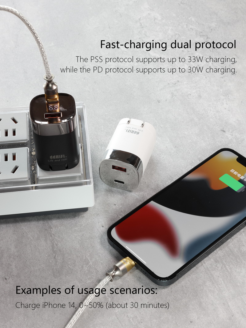 DD JT-P18 หัวชาร์จไว รองรับ PSS 33W, PD 30W จอแสดงกำลังไฟแบบ Realtime ขาพับเก็บได้