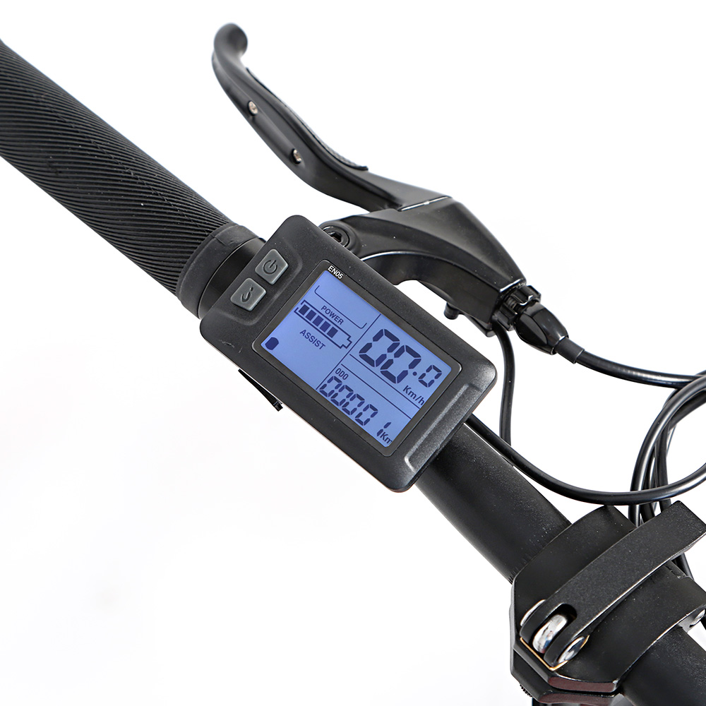 Kristall F20 – จักรยานไฟฟ้าพับได้ 20 นิ้ว ล้อใหญ่ แรงบิดสูง 48V ขับไกล 100 กม. สีดำแดง/ดำเทา