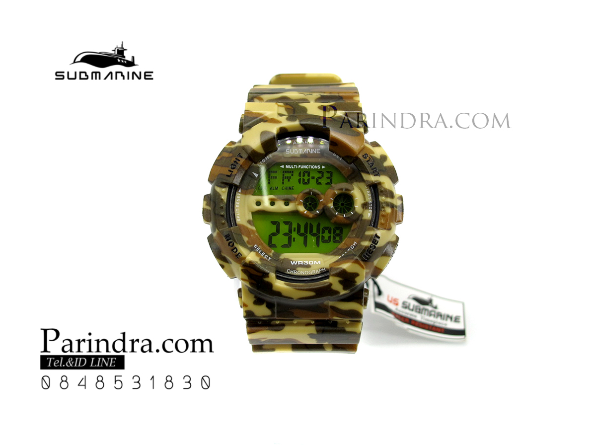นาฬิกา US submarine รุ่น TP1340M (Military) สีลายพรางทหารสีน้ำตาล หน้าปัดพื้นเขียว