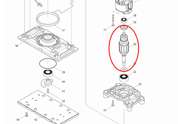 ทุ่น เครื่องขัดกระดาษทราย Maktec-Makita รุ่น MT923, M9203B(แท้)## (*)