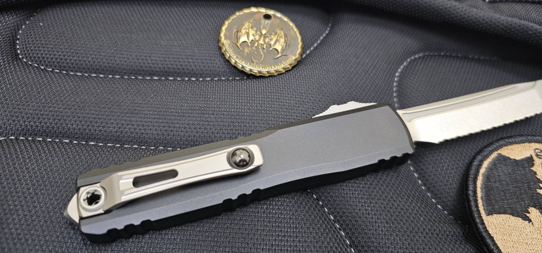 Microtech Ultratech ZBP T/E - Black Handle - Stonewashed Blade