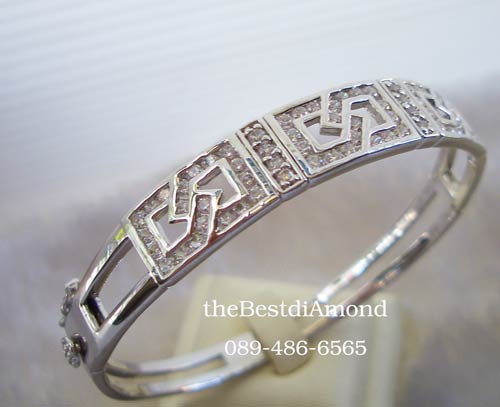 BB033RD+++กำไลเพชรโคลนนิ่ง ลายกำแพงเมืองจีน+++หรูหรา ดูดี มีรสนิยม งานสวยสุดๆๆ เพชรงามวิ๊งๆ ใส่แล้วเริ่ดแน่นอน แบบมาจากร้านเพชรเลยค่ะ