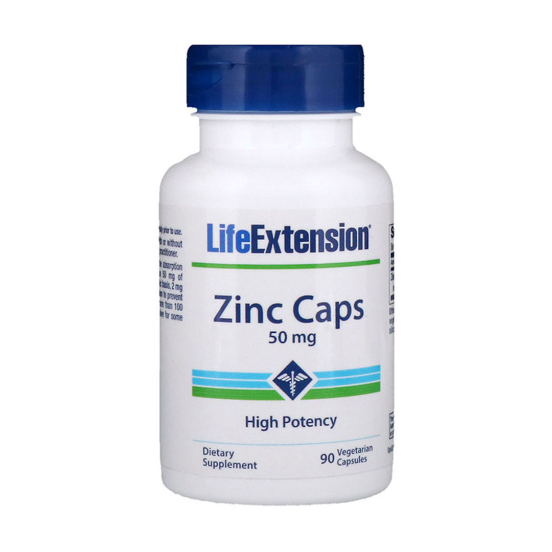 Life Extension, Zinc Caps High Potency 50 mg 90 Vegetarian Capsules