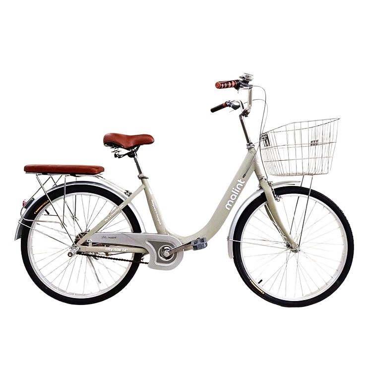 จักรยานแม่บ้าน Malint City Ride 24 x 1.75 | เฟรมเหล็ก Hitensile Steel ตะกร้าสเตนเลส ไม่มีเกียร์ สีหลากหลาย